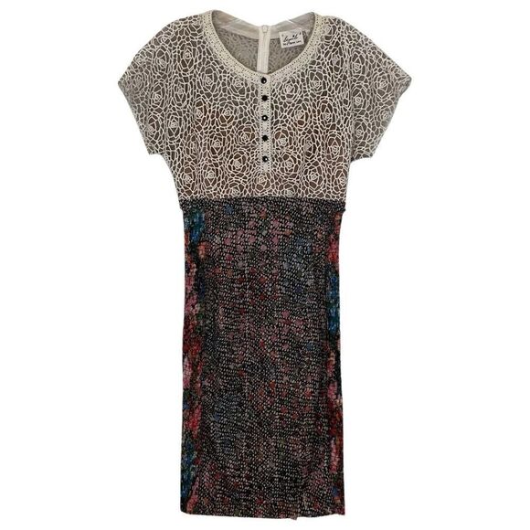 Anthropology Beguile by Byron Lars Eyelet Lace Sheath dress Sz 0 - Picture 2 of 5